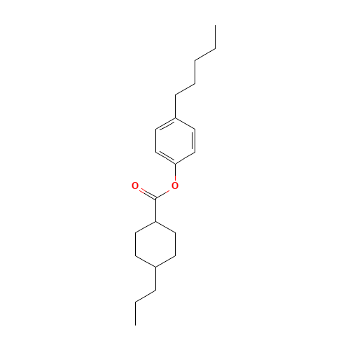 (4-pentylphenyl) 4-propylcyclohexane-1-carboxylate (CAS: 76025-60-0) - Chemical Structure and Molecular Formula 