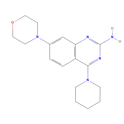 7-morpholin-4-yl-4-piperidin-1-ylquinazolin-2-amine (CAS: 1334601-42-1) - Chemical Structure and Molecular Formula 