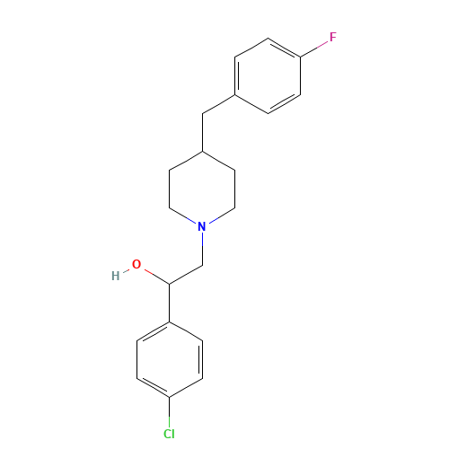1-(4-chlorophenyl)-2-[4-[(4-fluorophenyl)methyl]piperidin-1-yl]ethanol (CAS: 119431-25-3) - Related Chemical Product