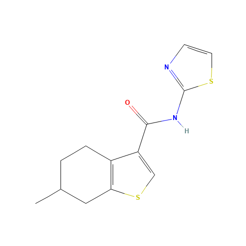 6-methyl-N-(1,3-thiazol-2-yl)-4,5,6,7-tetrahydro-1-benzothiophene-3-carboxamide (CAS: 750609-61-1) - Related Chemical Product