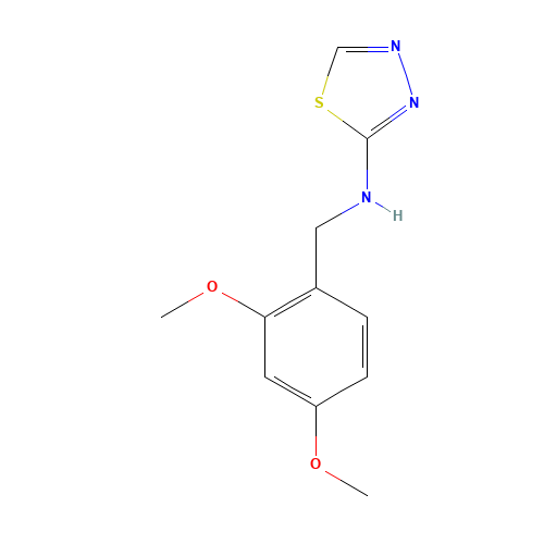 N-[(2,4-dimethoxyphenyl)methyl]-1,3,4-thiadiazol-2-amine (CAS: 1235406-58-2) - Chemical Structure and Molecular Formula 
