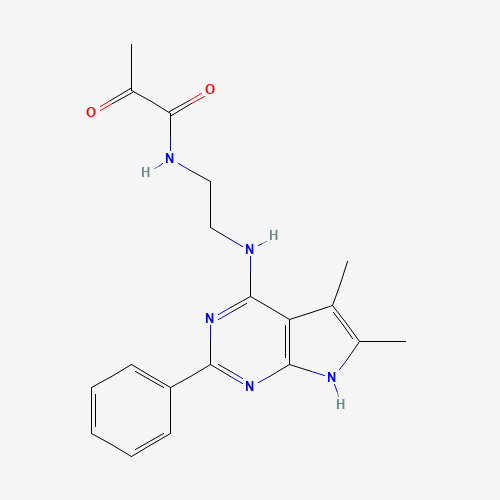 N-[2-[(5,6-dimethyl-2-phenyl-7H-pyrrolo[2,3-d]pyrimidin-4-yl)amino]ethyl]-2-oxopropanamide (CAS: 251946-35-7) - Related Chemical Product