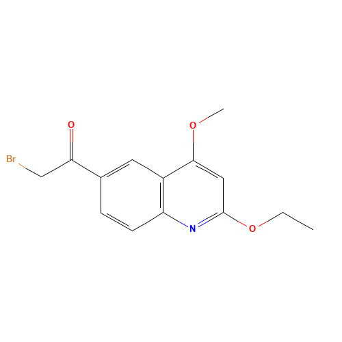 2-bromo-1-(2-ethoxy-4-methoxyquinolin-6-yl)ethanone (CAS: 83938-94-7) - Chemical Structure and Molecular Formula 