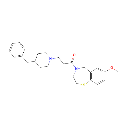 3-(4-benzylpiperidin-1-yl)-1-(7-methoxy-3,5-dihydro-2H-1,4-benzothiazepin-4-yl)propan-1-one (CAS: 145903-06-6) - Related Chemical Product