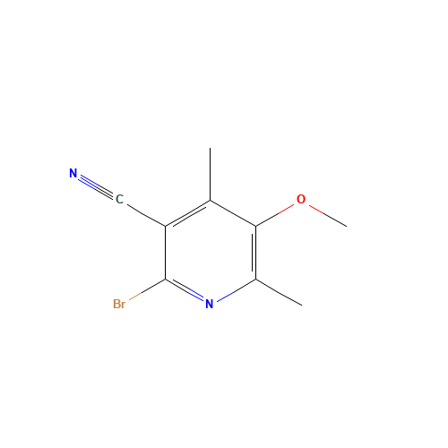 2-bromo-5-methoxy-4,6-dimethylpyridine-3-carbonitrile (CAS: 1062541-71-2) - Chemical Structure and Molecular Formula 