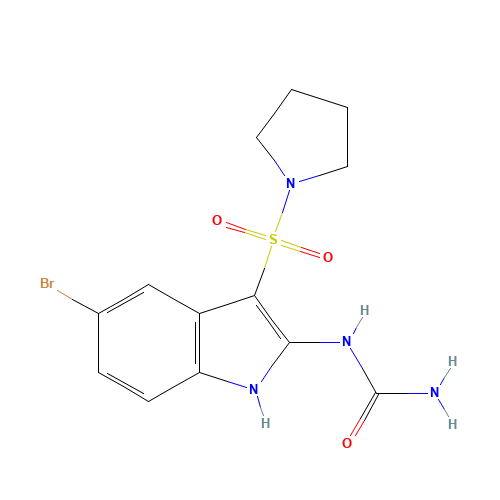 (5-bromo-3-pyrrolidin-1-ylsulfonyl-1H-indol-2-yl)urea (CAS: 918494-16-3) - Related Chemical Product