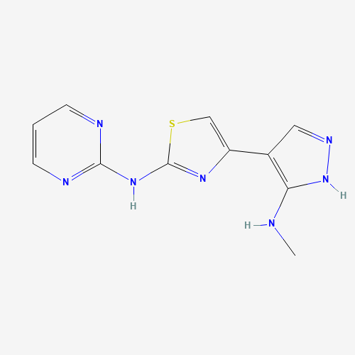 4-[5-(methylamino)-1H-pyrazol-4-yl]-N-pyrimidin-2-yl-1,3-thiazol-2-amine (CAS: 1235313-43-5) - Related Chemical Product
