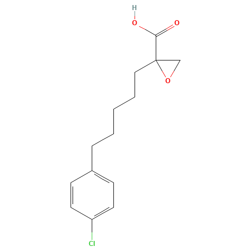 2-[5-(4-chlorophenyl)pentyl]oxirane-2-carboxylic acid (CAS: 88431-47-4) - Related Chemical Product