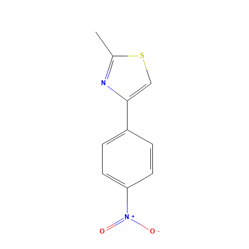 2-methyl-4-(4-nitrophenyl)-1,3-thiazole (CAS: 33102-81-7) - Chemical Structure and Molecular Formula 