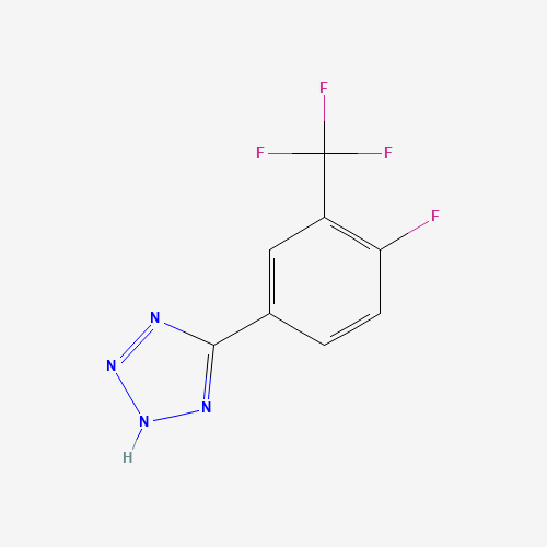 5-[4-fluoro-3-(trifluoromethyl)phenyl]-2H-tetrazole (CAS: 1261268-98-7) - Chemical Structure and Molecular Formula 