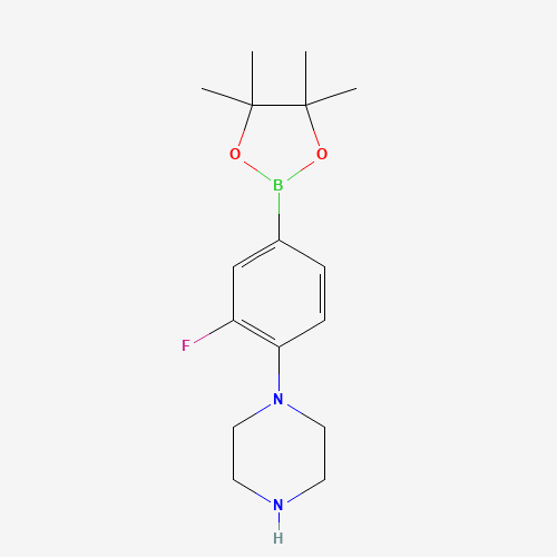 1-[2-fluoro-4-(4,4,5,5-tetramethyl-1,3,2-dioxaborolan-2-yl)phenyl]piperazine (CAS: 1415793-99-5) - Related Chemical Product