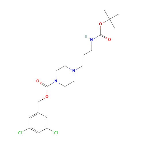 (3,5-dichlorophenyl)methyl 4-[3-[(2-methylpropan-2-yl)oxycarbonylamino]propyl]piperazine-1-carboxylate (CAS: 1613513-49-7) - Related Chemical Product