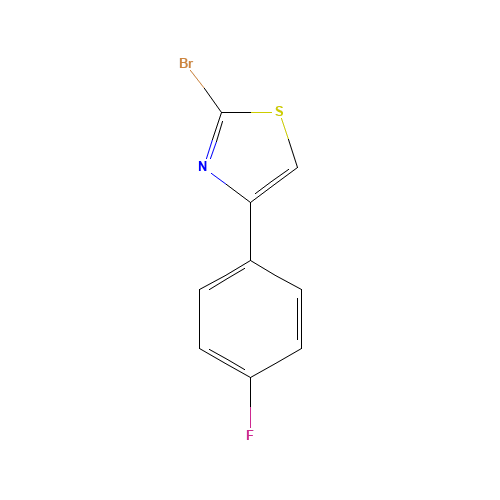 2-bromo-4-(4-fluorophenyl)-1,3-thiazole (CAS: 412923-44-5) - Chemical Structure and Molecular Formula 