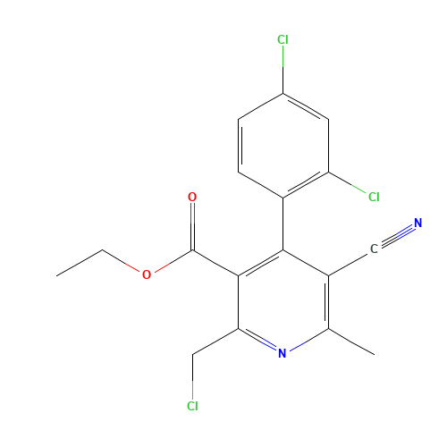 ethyl 2-(chloromethyl)-5-cyano-4-(2,4-dichlorophenyl)-6-methylpyridine-3-carboxylate (CAS: 915297-07-3) - Related Chemical Product
