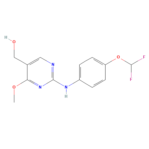 [2-[4-(difluoromethoxy)anilino]-4-methoxypyrimidin-5-yl]methanol (CAS: 1428558-33-1) - Chemical Structure and Molecular Formula 