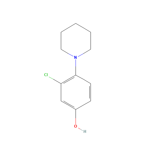 3-chloro-4-piperidin-1-ylphenol (CAS: 39103-99-6) - Chemical Structure and Molecular Formula 