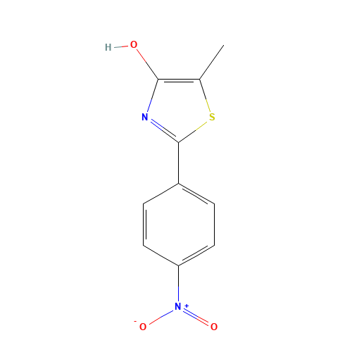 5-methyl-2-(4-nitrophenyl)-1,3-thiazol-4-ol (CAS: 131786-56-6) - Chemical Structure and Molecular Formula 