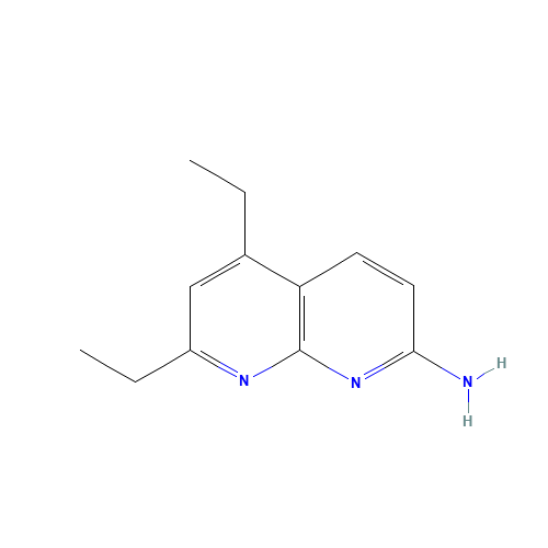 5,7-diethyl-1,8-naphthyridin-2-amine (CAS: 69587-82-2) - Chemical Structure and Molecular Formula 