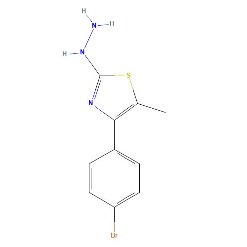 [4-(4-bromophenyl)-5-methyl-1,3-thiazol-2-yl]hydrazine (CAS: 886494-27-5) - Chemical Structure and Molecular Formula 