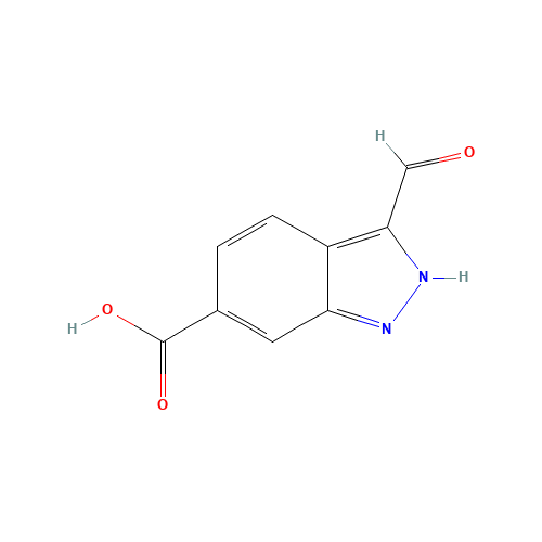 3-formyl-2H-indazole-6-carboxylic acid (CAS: 319474-35-6) - Chemical Structure and Molecular Formula 