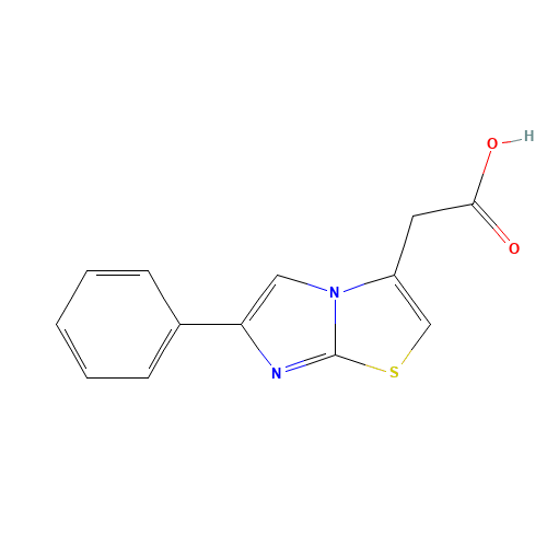 2-(6-phenylimidazo[2,1-b][1,3]thiazol-3-yl)acetic acid (CAS: 68347-91-1) - Chemical Structure and Molecular Formula 