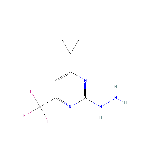 [4-cyclopropyl-6-(trifluoromethyl)pyrimidin-2-yl]hydrazine (CAS: 869945-40-4) - Related Chemical Product