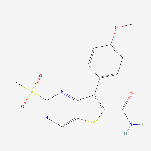 7-(4-methoxyphenyl)-2-methylsulfonylthieno[3,2-d]pyrimidine-6-carboxamide (CAS: 1462950-06-6) - Related Chemical Product