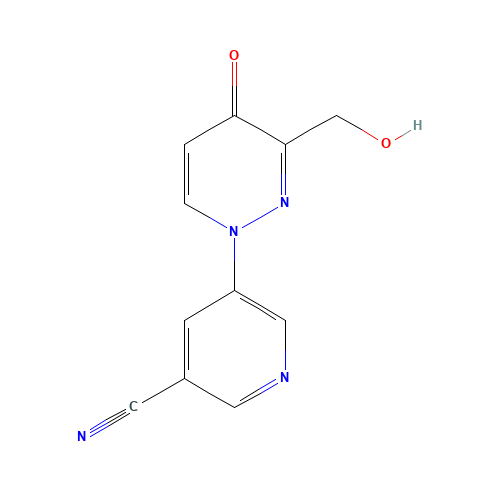 5-[3-(hydroxymethyl)-4-oxopyridazin-1-yl]pyridine-3-carbonitrile (CAS: 1314389-44-0) - Chemical Structure and Molecular Formula 