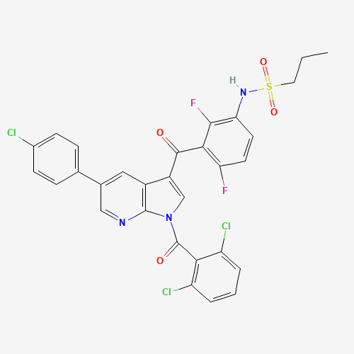 N-[3-[5-(4-chlorophenyl)-1-(2,6-dichlorobenzoyl)pyrrolo[2,3-b]pyridine-3-carbonyl]-2,4-difluorophenyl]propane-1-sulfonamide (CAS: 1262985-23-8) - Related Chemical Product