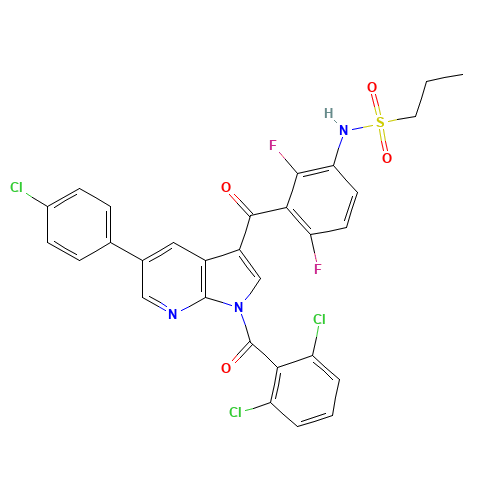 N-[3-[5-(4-chlorophenyl)-1-(2,6-dichlorobenzoyl)pyrrolo[2,3-b]pyridine-3-carbonyl]-2,4-difluorophenyl]propane-1-sulfonamide (CAS: 1262985-23-8) - Related Chemical Product