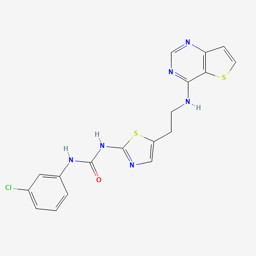 1-(3-chlorophenyl)-3-[5-[2-(thieno[3,2-d]pyrimidin-4-ylamino)ethyl]-1,3-thiazol-2-yl]urea (CAS: 1057249-41-8) - Related Chemical Product