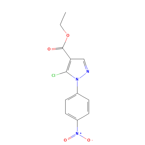 ethyl 5-chloro-1-(4-nitrophenyl)pyrazole-4-carboxylate (CAS: 110821-37-9) - Chemical Structure and Molecular Formula 