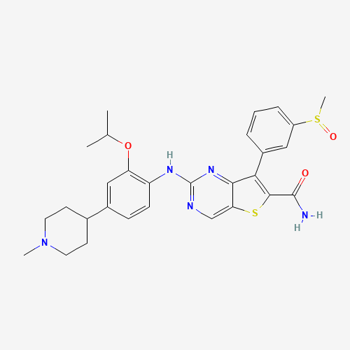 2-[4-(1-methylpiperidin-4-yl)-2-propan-2-yloxyanilino]-7-(3-methylsulfinylphenyl)thieno[3,2-d]pyrimidine-6-carboxamide (CAS: 1462947-85-8) - Related Chemical Product