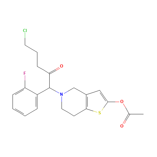 [5-[5-chloro-1-(2-fluorophenyl)-2-oxopentyl]-6,7-dihydro-4H-thieno[3,2-c]pyridin-2-yl] acetate (CAS: 1056459-37-0) - Related Chemical Product