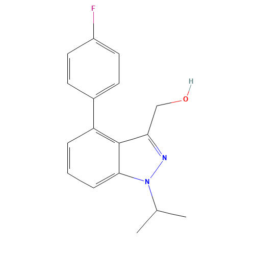 [4-(4-fluorophenyl)-1-propan-2-ylindazol-3-yl]methanol (CAS: 1350760-42-7) - Related Chemical Product