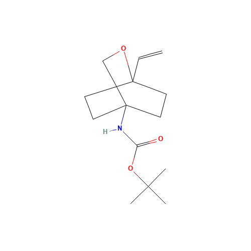 tert-butyl N-(4-ethenyl-3-oxabicyclo[2.2.2]octan-1-yl)carbamate (CAS: 1416374-98-5) - Chemical Structure and Molecular Formula 