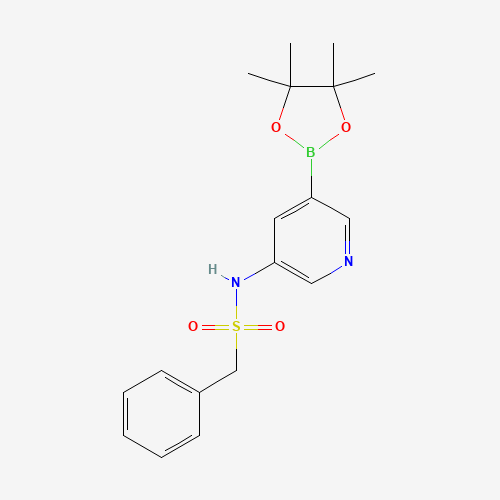 1-phenyl-N-[5-(4,4,5,5-tetramethyl-1,3,2-dioxaborolan-2-yl)pyridin-3-yl]methanesulfonamide (CAS: 1083326-51-5) - Chemical Structure and Molecular Formula 