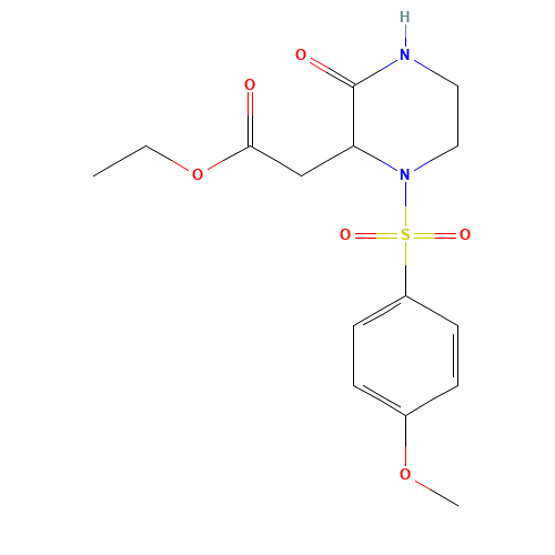ethyl 2-[1-(4-methoxyphenyl)sulfonyl-3-oxopiperazin-2-yl]acetate (CAS: 318469-58-8) - Related Chemical Product