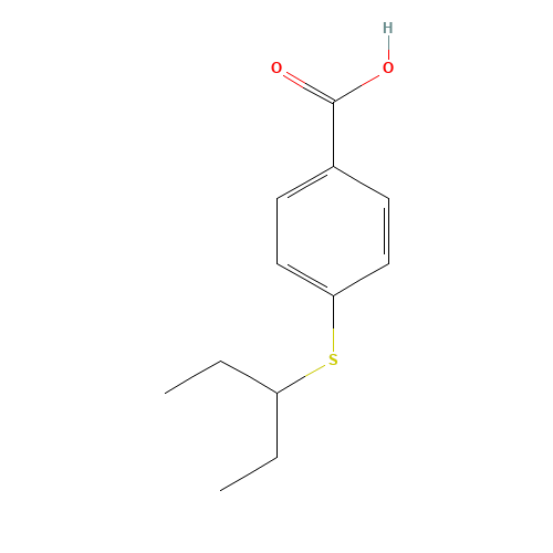 4-pentan-3-ylsulfanylbenzoic acid (CAS: 32910-48-8) - Chemical Structure and Molecular Formula 