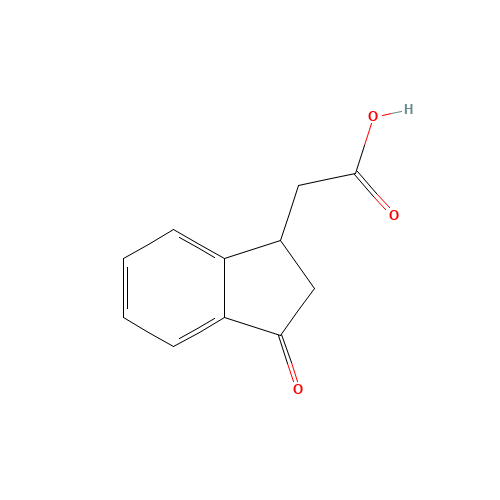 2-(3-oxo-1,2-dihydroinden-1-yl)acetic acid (CAS: 25173-12-0) - Chemical Structure and Molecular Formula 