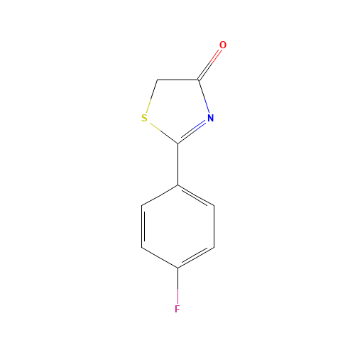 2-(4-fluorophenyl)-1,3-thiazol-4-one (CAS: 1053657-30-9) - Chemical Structure and Molecular Formula 