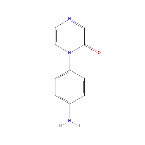1-(4-aminophenyl)pyrazin-2-one (CAS: 444002-64-6) - Chemical Structure and Molecular Formula 