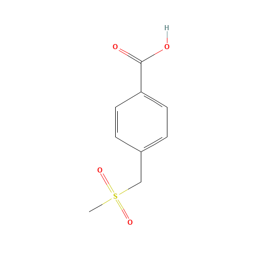4-(methylsulfonylmethyl)benzoic acid (CAS: 199535-00-7) - Chemical Structure and Molecular Formula 