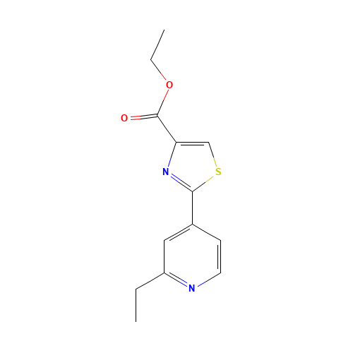 ethyl 2-(2-ethylpyridin-4-yl)-1,3-thiazole-4-carboxylate (CAS: 630410-54-7) - Chemical Structure and Molecular Formula 