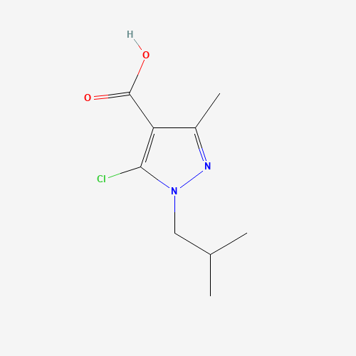 5-chloro-3-methyl-1-(2-methylpropyl)pyrazole-4-carboxylic acid (CAS: 956755-70-7) - Chemical Structure and Molecular Formula 