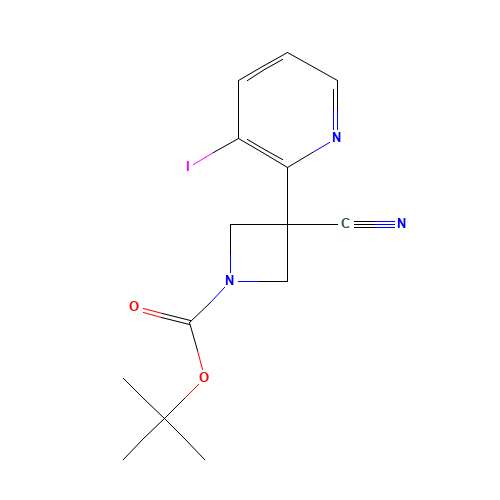 tert-butyl 3-cyano-3-(3-iodopyridin-2-yl)azetidine-1-carboxylate (CAS: 1360451-25-7) - Chemical Structure and Molecular Formula 