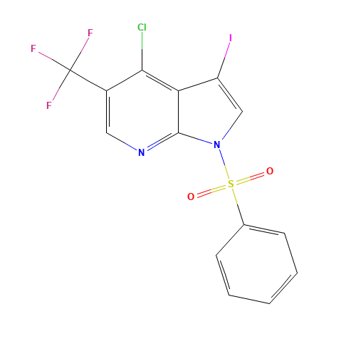 1-(benzenesulfonyl)-4-chloro-3-iodo-5-(trifluoromethyl)pyrrolo[2,3-b]pyridine (CAS: 1299607-80-9) - Related Chemical Product