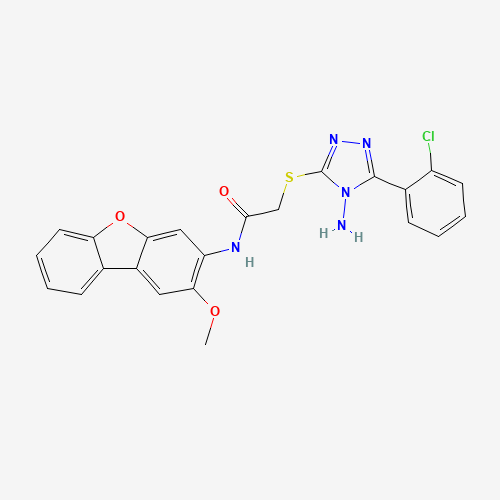 2-[[4-amino-5-(2-chlorophenyl)-1,2,4-triazol-3-yl]sulfanyl]-N-(2-methoxydibenzofuran-3-yl)acetamide (CAS: 578756-90-8) - Related Chemical Product