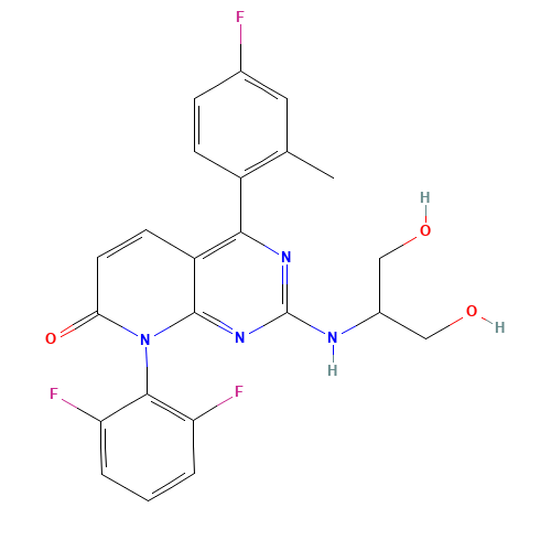 8-(2,6-difluorophenyl)-2-(1,3-dihydroxypropan-2-ylamino)-4-(4-fluoro-2-methylphenyl)pyrido[2,3-d]pyrimidin-7-one (CAS: 444606-18-2) - Related Chemical Product