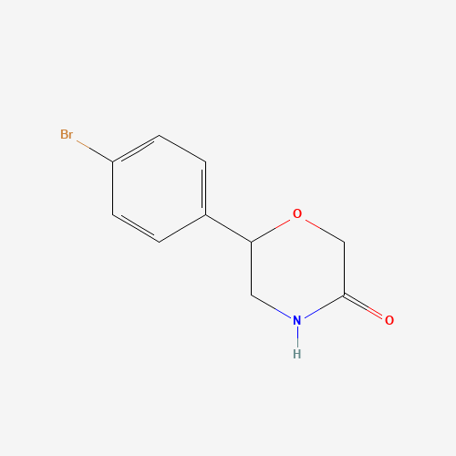 6-(4-bromophenyl)morpholin-3-one (CAS: 1368418-27-2) - Chemical Structure and Molecular Formula 